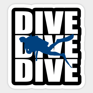 shark diving Sticker